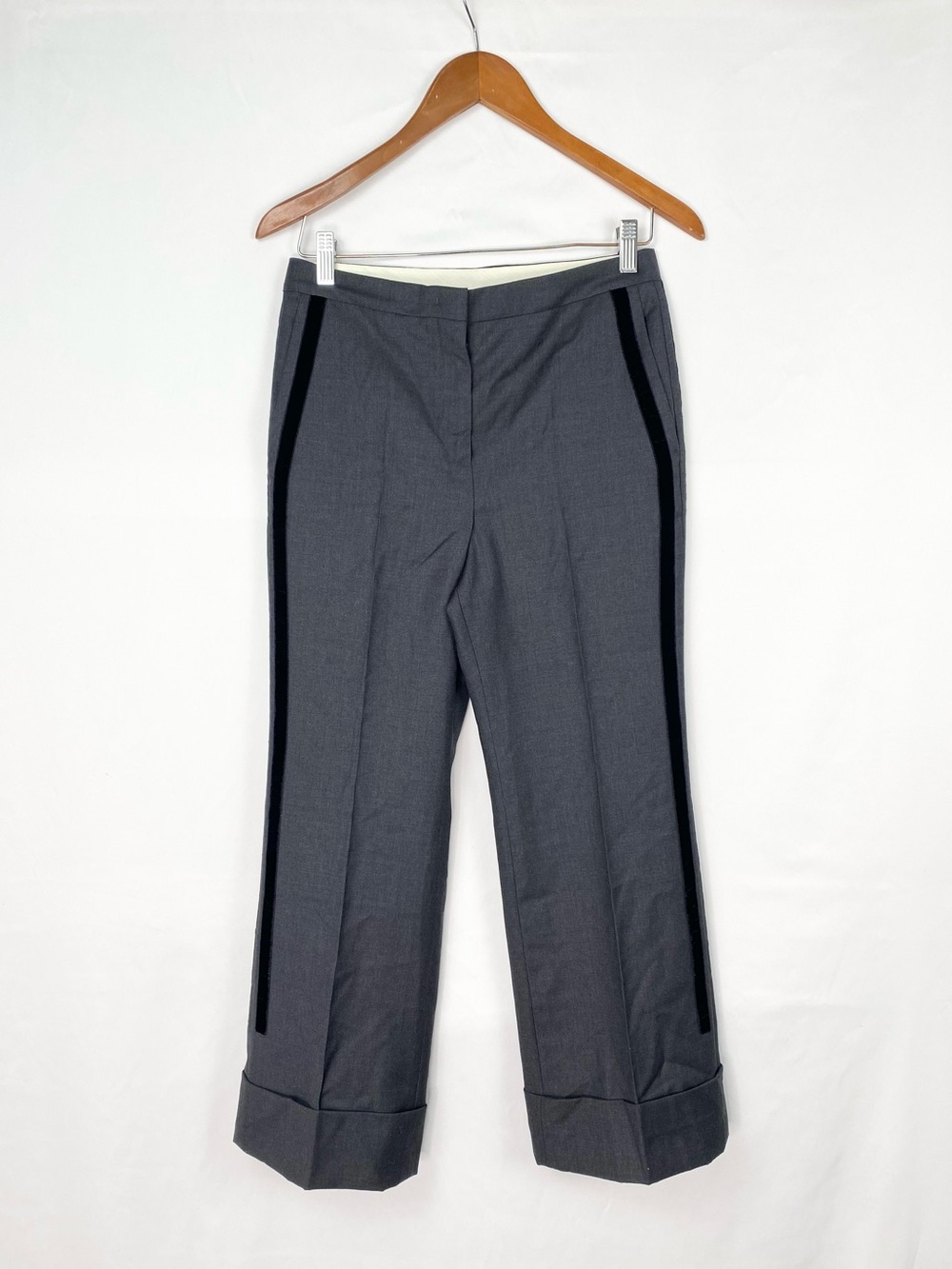 Gilmar Number 21 Straight Leg Crop Ankle Pants Trousers‎ Gray Black Size 38
